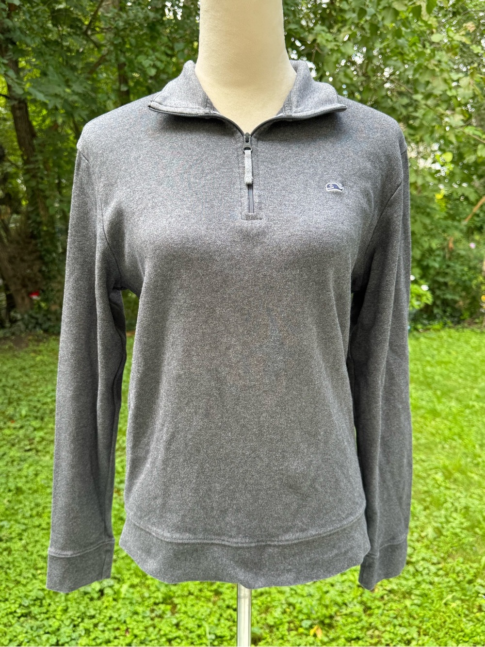 Vineyard Vines Unisex XS Heather Gray 1/4 Zip Pullover Sweatshirt Pima Cotton